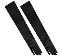 TRIXES - gants de coudes longs rétro noirs en gants de soie synthétique