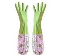 TRIXES Gants longs en caoutchouc pour bassin et vidange - Tâches ménagères et de jardin, désherbage, lavage, nettoyage et lavage de la vaisselle - Protection supplémentaire des manches