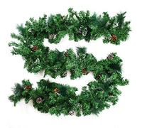 TRIXES Garland Décoration - 9 Pieds de Neige Incliné avec Pinecones - Couronne de pin Artificiel - pour Home Décor escalier et Décoration de Table Natural Look Spruce Garland -Vert