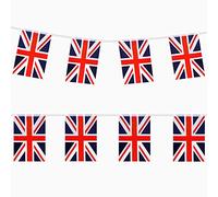 TRIXES Guirlande de 9 Mètres Drapeau Britannique Rouge Blanc Bleu Fanion Britannique Rectangulaire pour Célébrations Nationales