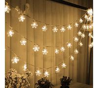 TRIXES Guirlande lumineuse de 1,5 mètre de 20 LED, forme de flocon de neige, décorations de Noël, décoration de fête, lumières de Noël, vacances festives, lumières LED