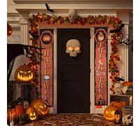 TRIXES Halloween Bannière Décorations - portes Bannière - Décorations Halloween - Décorations de jardin - Décorations festives Hanging Décorations pour la maison - Front Door - 2PC
