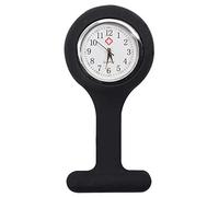 TRIXES Horloge infirmière en Silicone avec Broche - Montre de Poche Noir