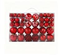 TRIXES Lot de 100 Boules de Noël Rouges - Décorations incassables pour Sapin de Noël - Taille Mixte