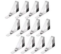 TRIXES Lot de 12 Pinces Argent Clips pour Nappes avec Pince Réglable Haute Qualité Métal Fêtes Utilisation Maison