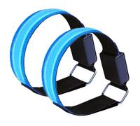 TRIXES Lot de 2 brassards LED Bleus - Recharge USB-C, 3 Modes Clignotants, autonomie 5 Heures - Ajustables