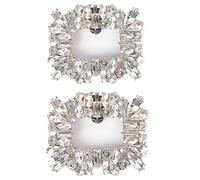 TRIXES Lot de 2 pinces à chaussures en strass pour chaussures à talons hauts pour femme Argenté, taille unique, Métal