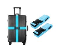 TRIXES Lot de 2 Sangles de Bagage Bleues, Sangles de Bagage Haute Densité - Ceintures de Valise Réglables
