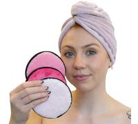 TRIXES Lot de 3 tampons démaquillants réutilisables en microfibre Rose