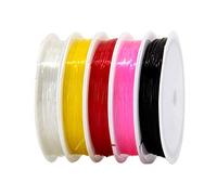 TRIXES Lot de 5 Fils de Perles élastiques de Couleurs variées - Parfait pour la Fabrication de Bracelets de Bijoux et l'artisanat - 8 mètres de Corde de 1mm