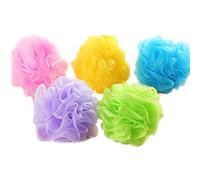 TRIXES Lot de 5 Fleurs de Douche Exfoliantes de Couleurs Variées Savonnage Facile pour le Corps, Eponge Douche et Durable, Maille Moussante Fleur de Douche Lavable, Exfoliation du Corps