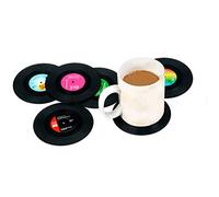 TRIXES Lot de 6 Différents Dessous de Tasses Rétro Vinyle