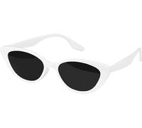 TRIXES Lunettes de soleil rétro blanches œil de chat - Lunettes fantaisie pour femmes - Accessoire Halloween - Style vintage