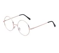 TRIXES Lunettes rondes Unisexe Cuivre - Beatles Style Retro - Sixties Lunettes claires - Fil rond Costume Geek Lunettes Accessoires - Dore Spectacles