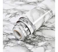 TRIXES Marbre Vinyle Feuille Papier peint permanent - Support de papier peel auto-adhésif - 40CM x 3M Ruban de papier peel auto-adhésif - pour murs Meubles Surfaces - Cut to Size - Blanc