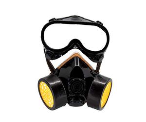 TRIXES Masque à gaz respiratoire avec Googles - Accessoire de déguisement - Tenue de cosplay d'Halloween pour ouvrier du bâtiment et scientifique industriel - Taille adulte