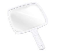 TRIXES Miroir à Main - Salon de Coiffure et de Beauté - Barbiers et Coiffeurs Professionnels - Blanc - Grand Angle - 20 x 17,5 cm