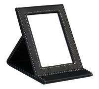 TRIXES Miroir Pliant en Simili Cuir Noir
