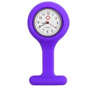 TRIXES Montre à gousset d'infirmière quartz en silicone avec broche - violet
