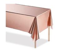 TRIXES Nappe de Table en Plastique Rose Doré- Fournitures de fête- Nappe de Table métallique- Décoration de fête- Accessoires de fêtes- Décorations pour finançailles - 4.5p x 9p