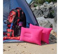 TRIXES Oreiller Gonflable pour Les Voyages ou Le Camping - Oreiller gonflé - Emballage Double de Couleur Rose