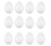 TRIXES Pack de 12 Oeufs en Mousse de Polystyrène - 8 cm de Hauteur - Faites vos propres - Ornements d'Artisanat - Papier Mâché - Activités pour Enfants