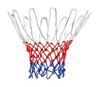 TRIXES Pack de 2 Filets de Basket-Ball - Équipement de Sport pour la Maison - Nylon Rouge, Blanc et Bleu - 12 Boucles