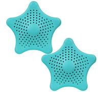 TRIXES Paire de Filtres Siphons Pièges Bleus en Silicone pour Évacuation Bonde de Lavabos