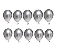 TRIXES Paquet de 12 ballons en latex métallisé - Effet chromé - Pour Noël, mariages et occasions spéciales - Décor de fêtes - Couleur argent