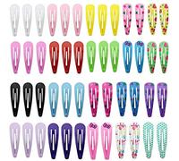 TRIXES Paquet de 50 pinces à cheveux à fermoir de - en Métal - Accessoire mignon de beauté des cheveux - pour petites filles - Couleurs assorties - 50 mm