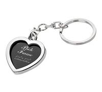 TRIXES Porte-Clés Cadre Photo Miniature en Forme de Cœur Argenté Anneau Brisé Cadeau Personnalisé pour Elle