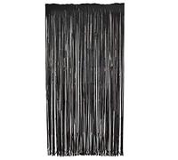 TRIXES Rideaux Franges Métallique - Décoration de Franges de Toile de Fond de Fête - Accessoire de Photo de Clinquant de Porte - Pour les Célébrations D'anniversaire - Fêtes à Thème - Halloween - Noir