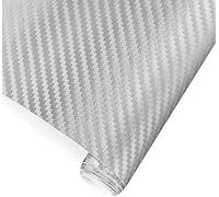 TRIXES Rouleau Vinyle 1.52 m x 0.30 m pour Envelopper Resurfacer Intérieur/Extérieur Voitures Argenté Autocollant sans Bulles Effet Texturé