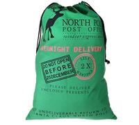 TRIXES Sac de Noël Vert, 70 cm x 50 cm - Motif Rennes, Style Poste, Sac Cadeau à Cordon, Sac de Noël pour Enfants, Cadeau Festif