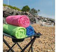TRIXES Serviette de Plage en Microfibre Verte - Étui de Transport Inclus - Compacte et Ultra légère - Super absorbante - Idéale pour Le Camping, la Salle de Sport - Taille XL 88 cm x 180 cm