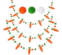 TRIXES Set de Guirlandes de Pâques - Lot de 3 - Guirlande Pompon et Carotte 250 cm - Décorations Suspendues Multicolores - Ornements de Printemps