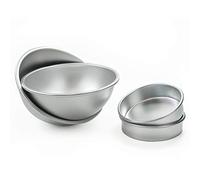 TRIXES Set de moules à gâteau sphère en aluminium - Demi-sphères | Comprend 2 moules demi-sphère et 2 moules ronds de 15,2 cm pour gâteaux football, tennis, golf et fantaisie.