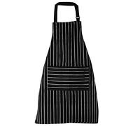 TRIXES Tablier de chef à rayures - Avec grande poche - Noir à blanc