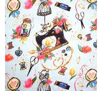 TRIXES Tissu de coton - Design imprimé de couture - Tissu brodé - Tissu d'ameublement- Pour projet textile- Création de robe - Patchwork Une feuille de 1M x 140cm Taille Approximative