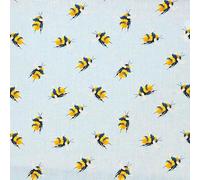 TRIXES Tissu en coton - Motif bourdon bleu - Tissu à broder - Pour travaux manuels - Couture - Patchwork - 1 feuille de 1,4 m