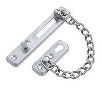 TRIXES Verrou de Sécurité Coulissant à Chaîne Argentée - Bloque porte - Serrure Porte - Porte Coulissante Interieur - Serrure Portail Exterieur - Loquet Porte