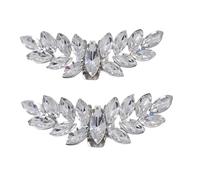 TRIXES Wreath Clips de Chaussures Strass 1x Paire - Élégant Argent, Décoration de Chaussures Style Boucle - Pour Mariages, Fêtes, Bal de Promo & Plus - Accessoire de Chaussure