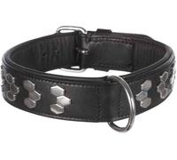 TRIXIE 1837 Collier pour chien et chat Noir, Argent Cuir moyen