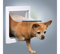 Trixie 2-Wege Porte Oisif pour Chiens XS-S Blanc, Intempéries, Inclus Tunnel