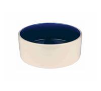 Trixie 2452 Gamelle en céramique, 2,3 L/Ø 22 cm, crème/bleu