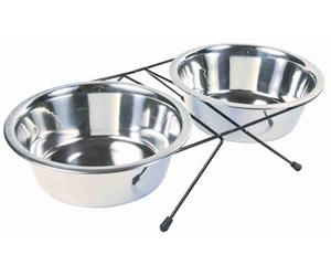Trixie 24833 Eat on Feet Double Ecuelle 2 X 1,8L - 20 cm de diamètre
