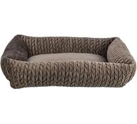 TRIXIE 37304 Livia Lit carré Douillet avec Housse en Velours Doux, Panier pour Petits Chiens, Coussin fermement intégré, Fond antidérapant, Doux et Lavable, 65 x 50 cm Marron