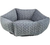 TRIXIE 37306 Livia Panier Rond pour Chien avec Housse en Velours Doux, Coussin intégré et Fond antidérapant, Doux et Lavable, diamètre 50 cm, Gris
