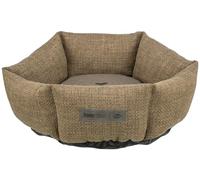 TRIXIE 37548 Viviana Lit Rond pour Chien Ø 50 cm Marron - Lit Rond avec Housse en Velours Doux - Panier pour Chien pour Petits Chiens - Coussin fermement intégré - Fond antidérapant - Doux et Lavable