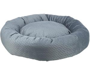 TRIXIE 37795 Alena Lit Rond Douillet avec Housse en Velours Doux, Panier pour Petit Chien, Coussin fermement intégré, Fond antidérapant, Doux et Lavable, diamètre 60 cm, Bleu/Gris